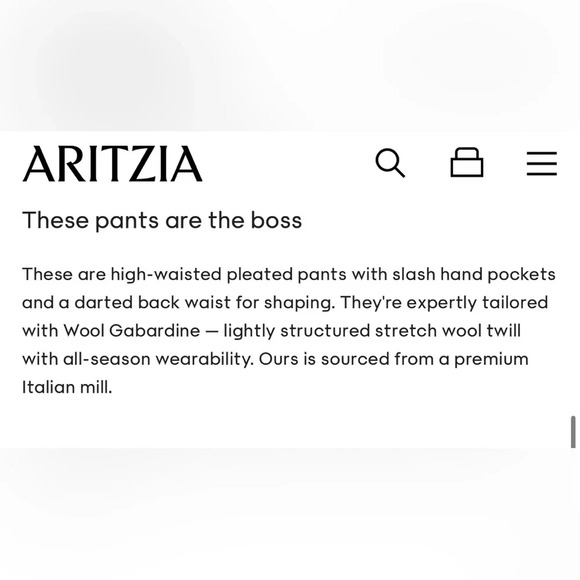 NWT Aritzia Babaton Vogue Pant Matte Pearl Size 6 City Wool High Waisted Pants - Picture 10 of 14